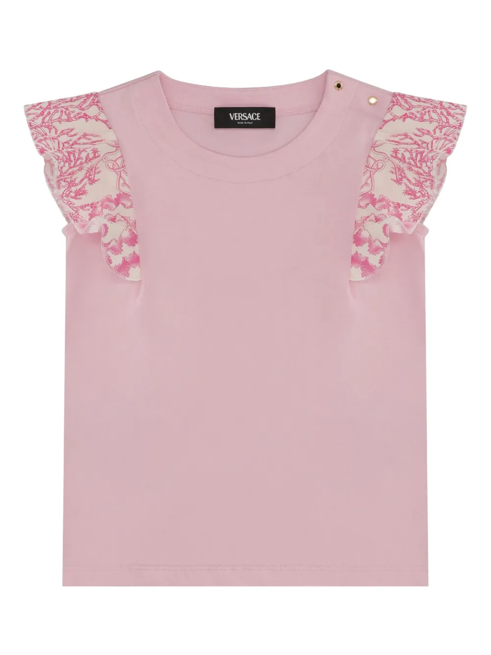 Versace Kids floral-print T-shirt Roze