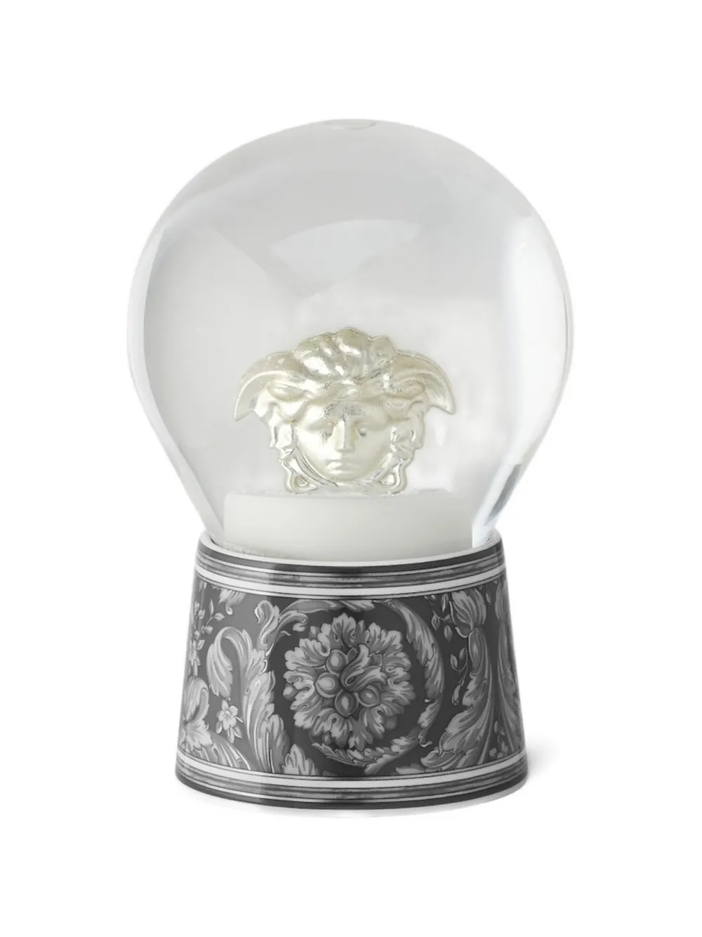 Versace Medusa Head Snow Globe In White