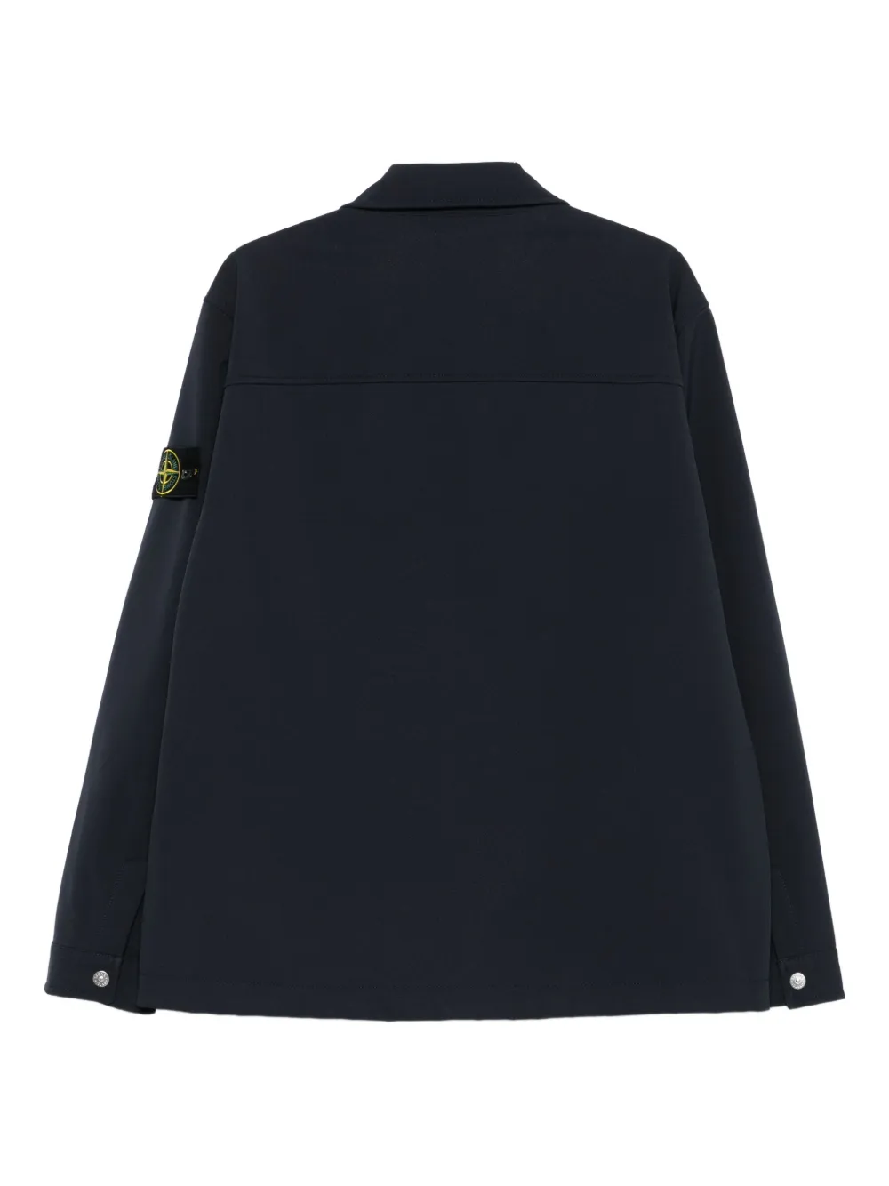 Stone Island Q100003 Soft Shell-R_e.dye zip-front patch-pocket jacket Blauw