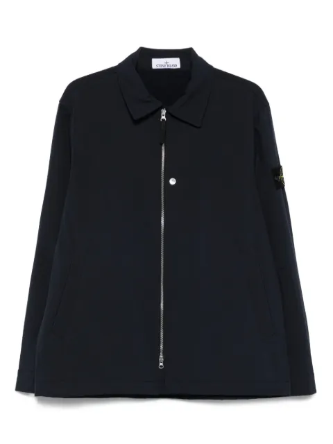 Stone Island Q100003 Soft Shell-R_e.dye® zip-front patch-pocket jacket