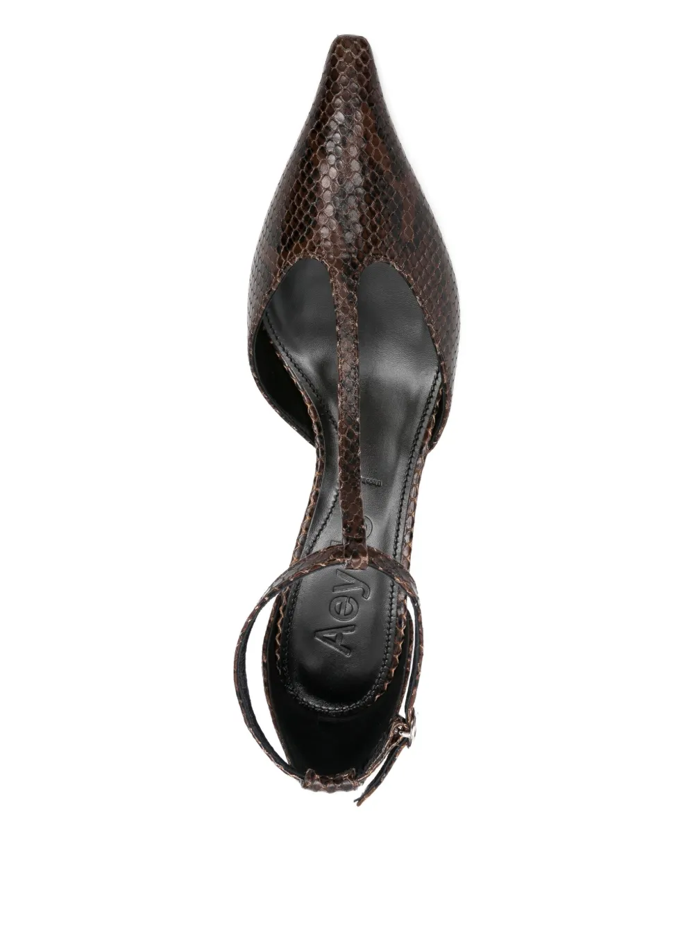 Aeyde 30mm snakeskin leather pumps Brown