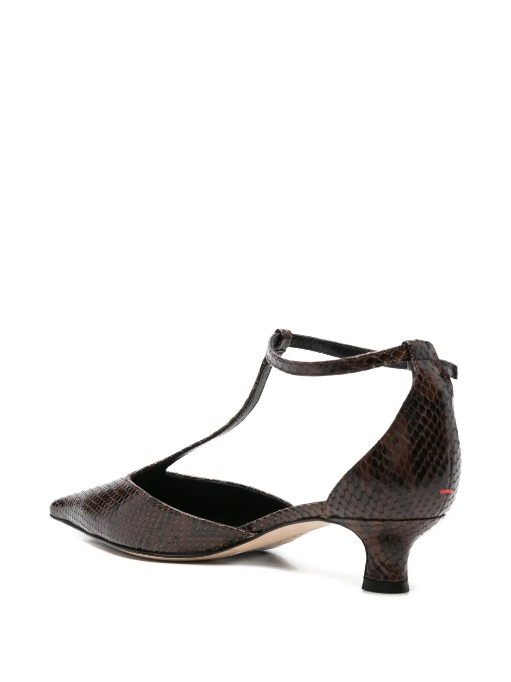 Aeyde 30mm snakeskin leather pumps Brown