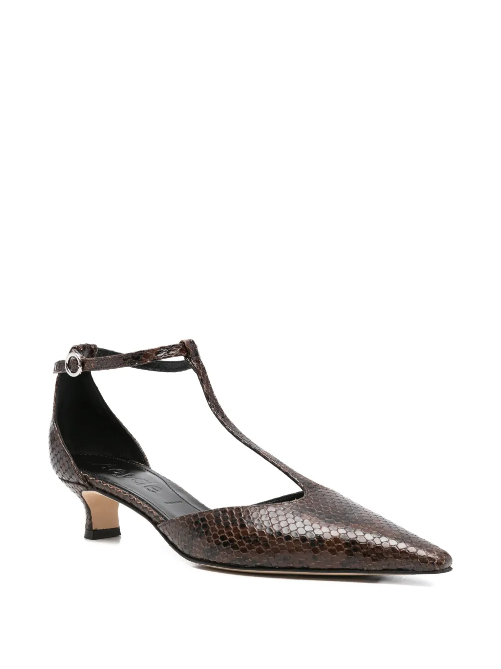 Aeyde 30mm snakeskin leather pumps Brown