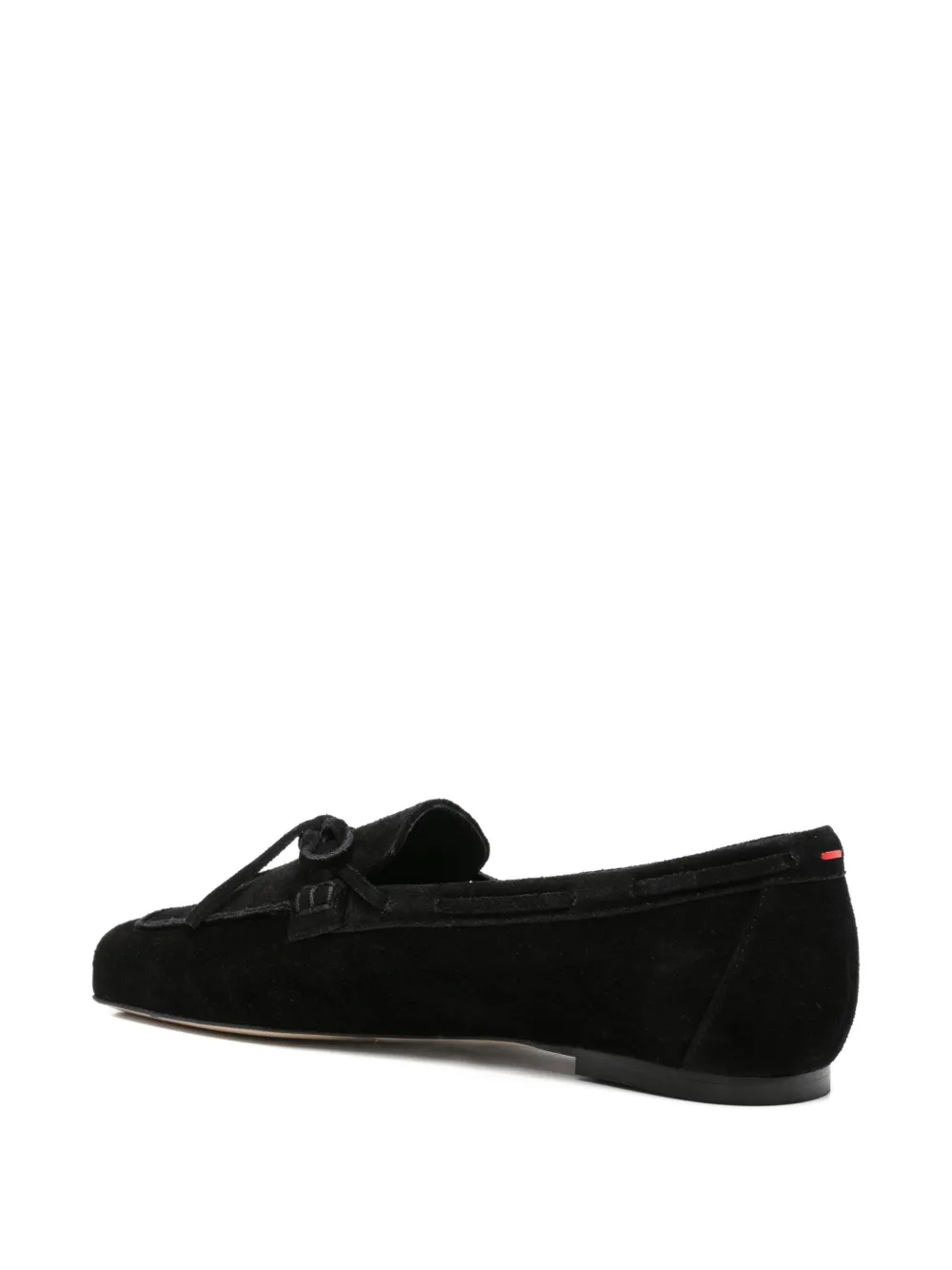Aeyde bow-detail suede loafers Black