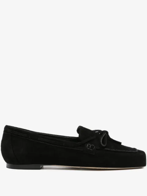 Aeyde bow-detail suede loafers