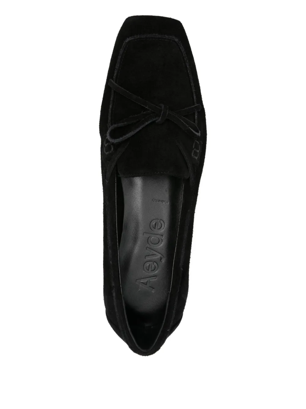 Aeyde bow-detail suede loafers Black