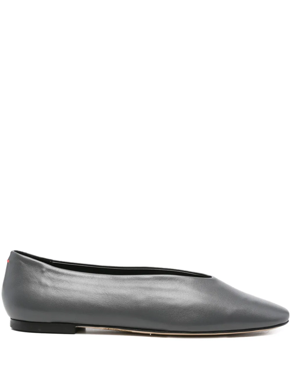 Aeyde pointed-toe leather flats Grey
