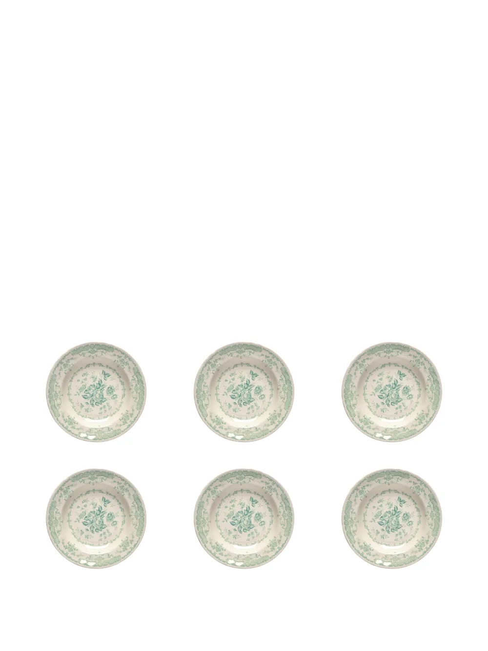 Bitossi Home Floral-patterned Plates (set Of Six) In Neutral
