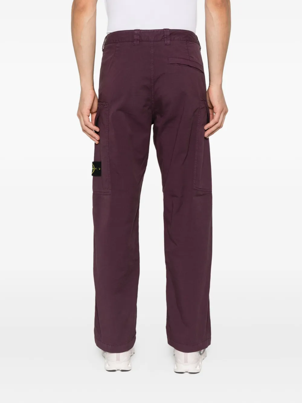 Stone Island 3100003 Supima katoenen cargo broek met opgestikte zak Paars