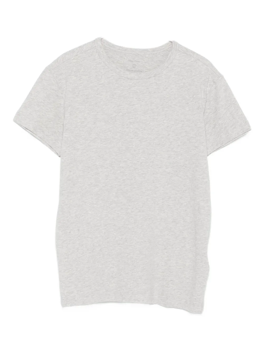 Officine Generale Garment Dyed Short Sleeve Crew Neck Tee In Gray