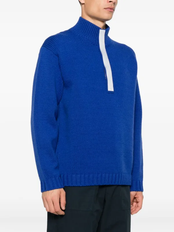 Stone Island ハイネック ジップセーター | ブルー | FARFETCH JP