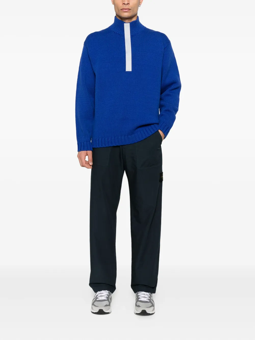 Stone Island Trui met hoge hals en rits - Blauw