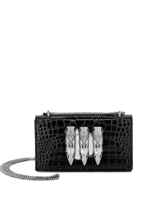 Philipp Plein crocodile-print claw clutch