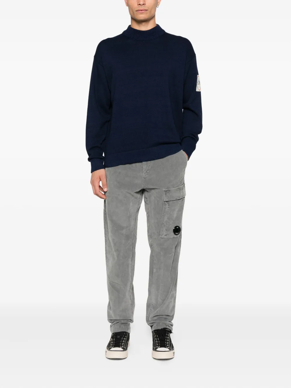 C.P. Company logo-patch sweater Blauw