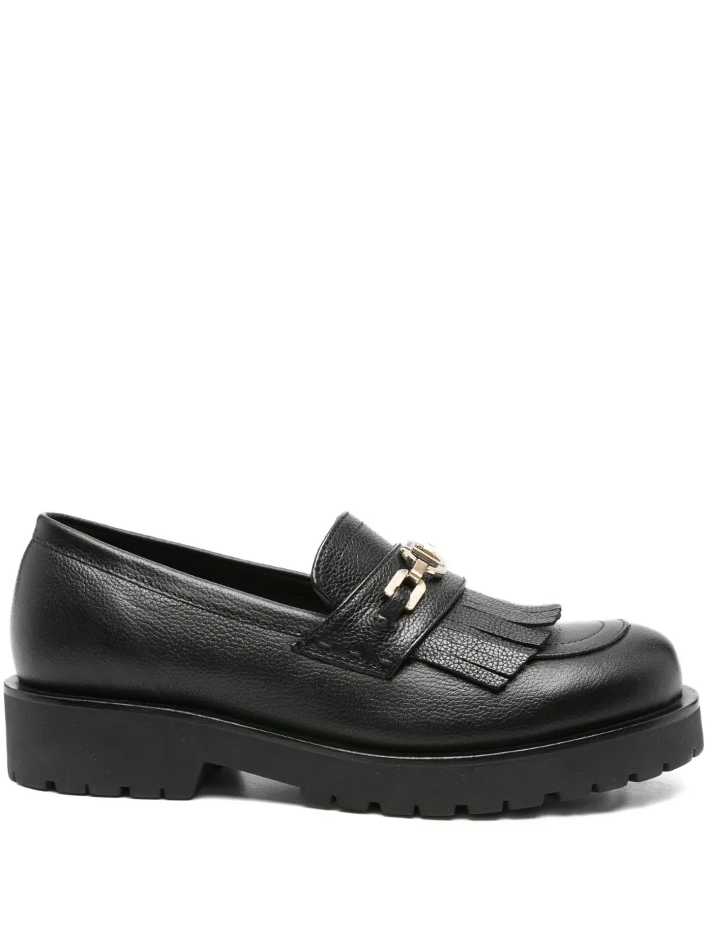 TWINSET logo-chain tassel loafers Black