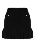 Alessandra Rich pearl-embellished ruffled skirt - Black