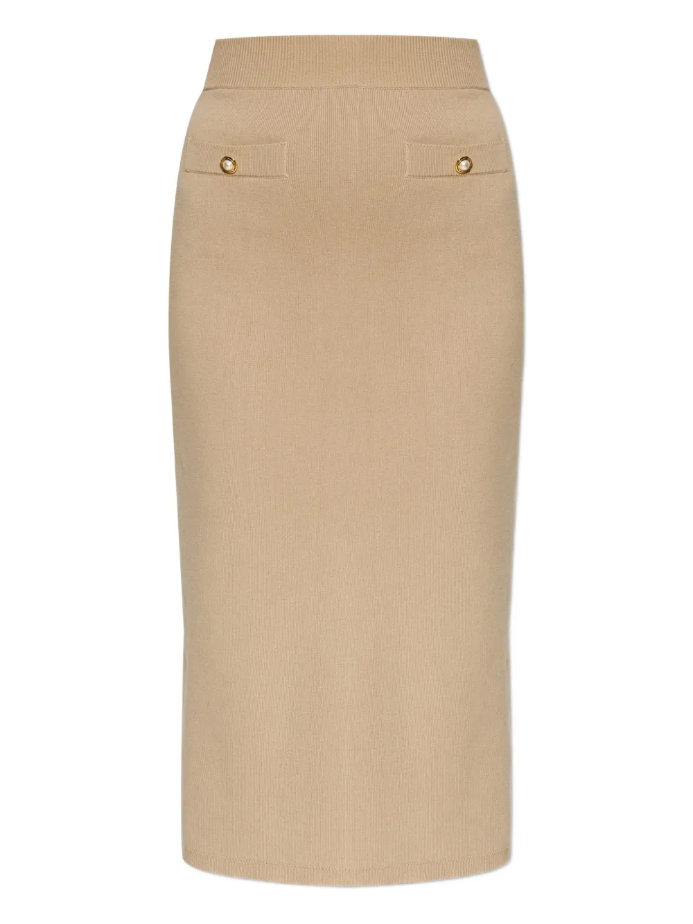 Alessandra Rich button-detailed knit skirt Beige