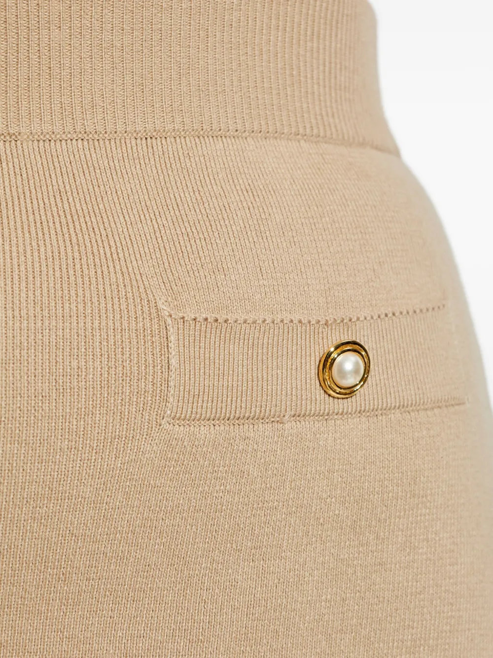 Alessandra Rich button-detailed knit skirt Beige