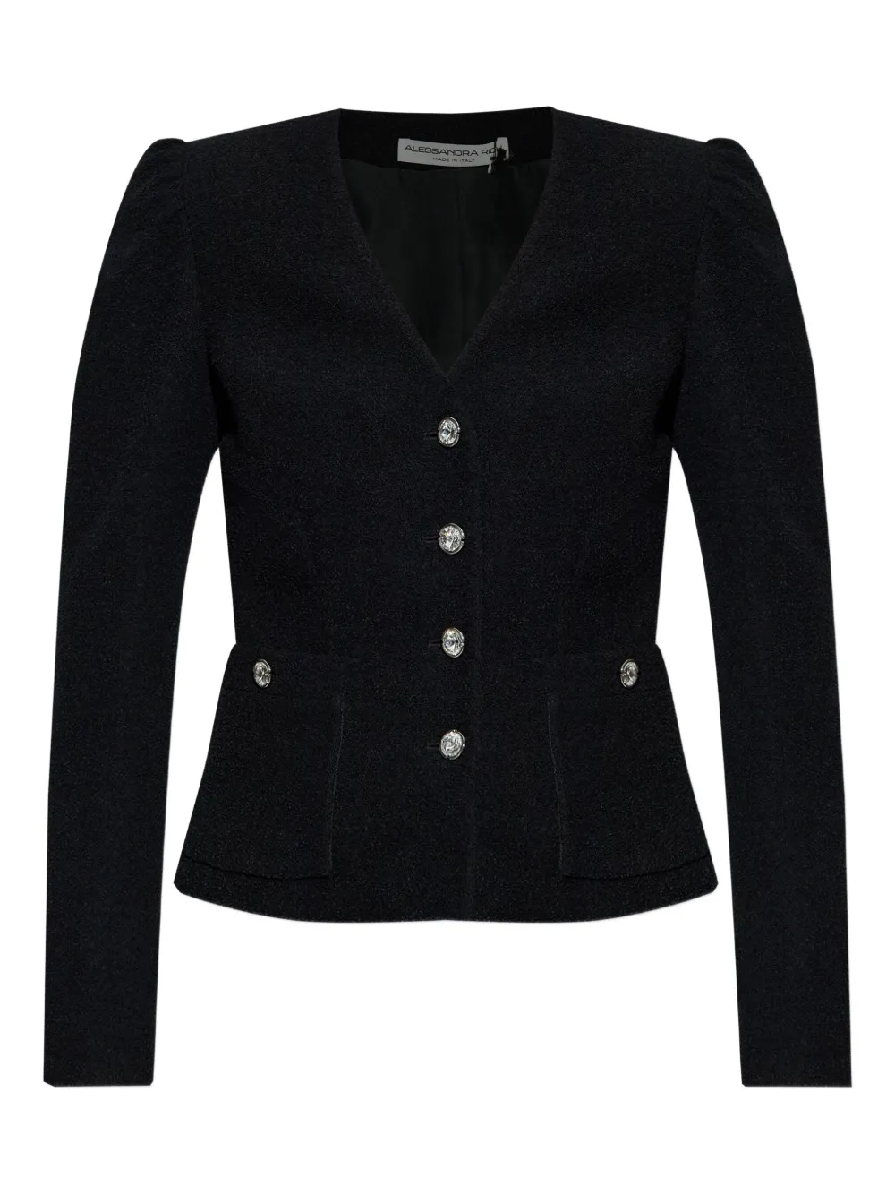 Alessandra Rich v-neck fitted jacket Zwart