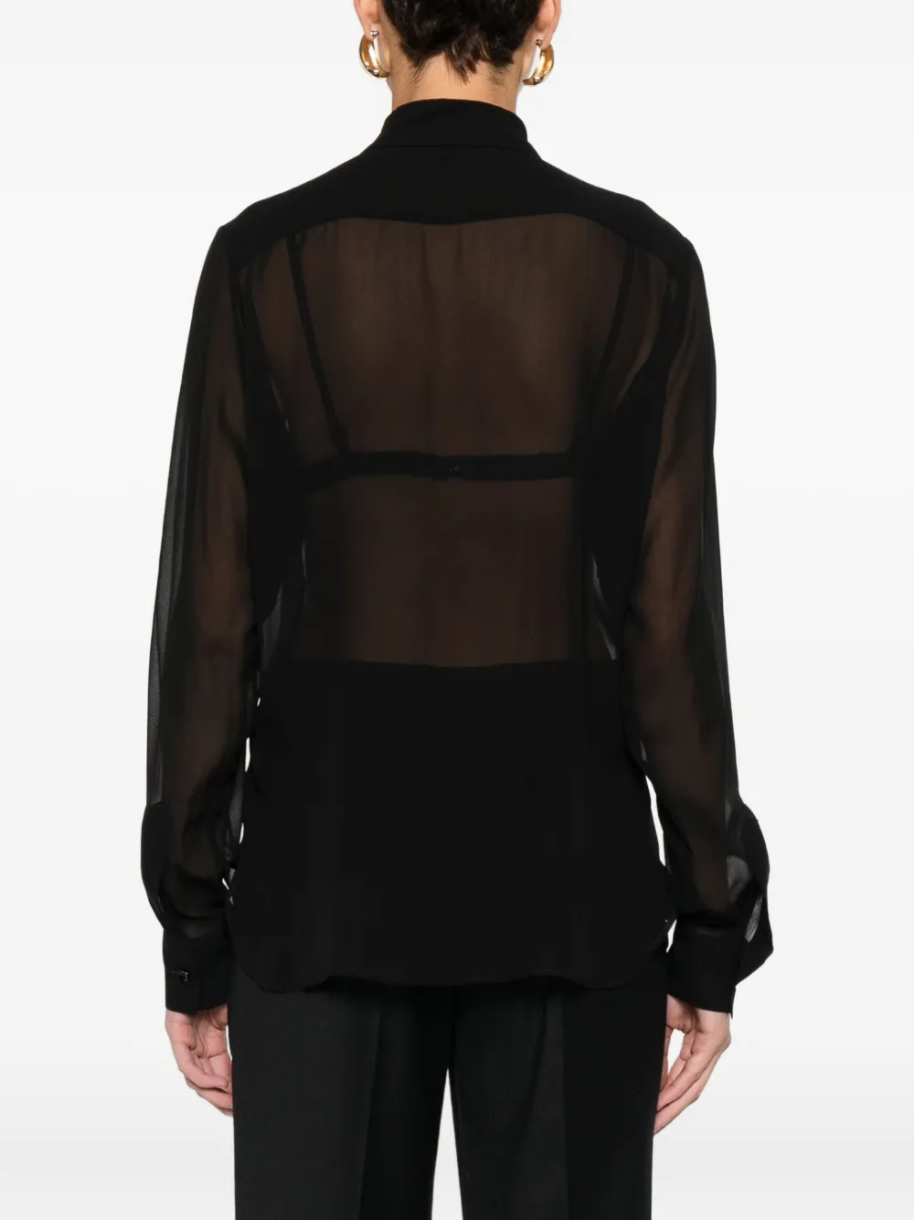 Tagliatore Geplooide Blouse Zwart