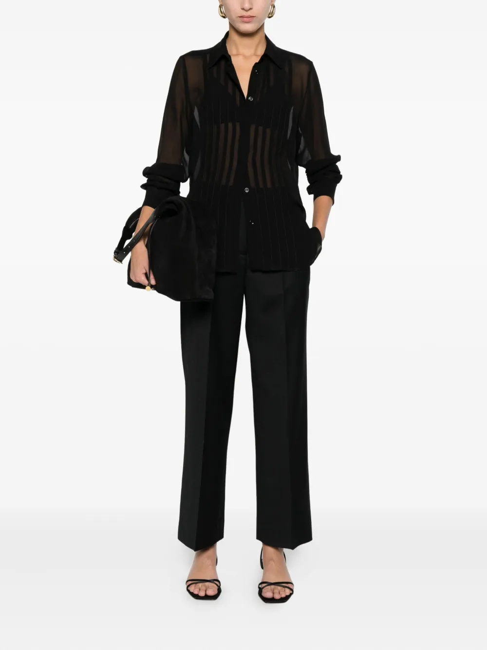 Tagliatore Geplooide Blouse - Zwart