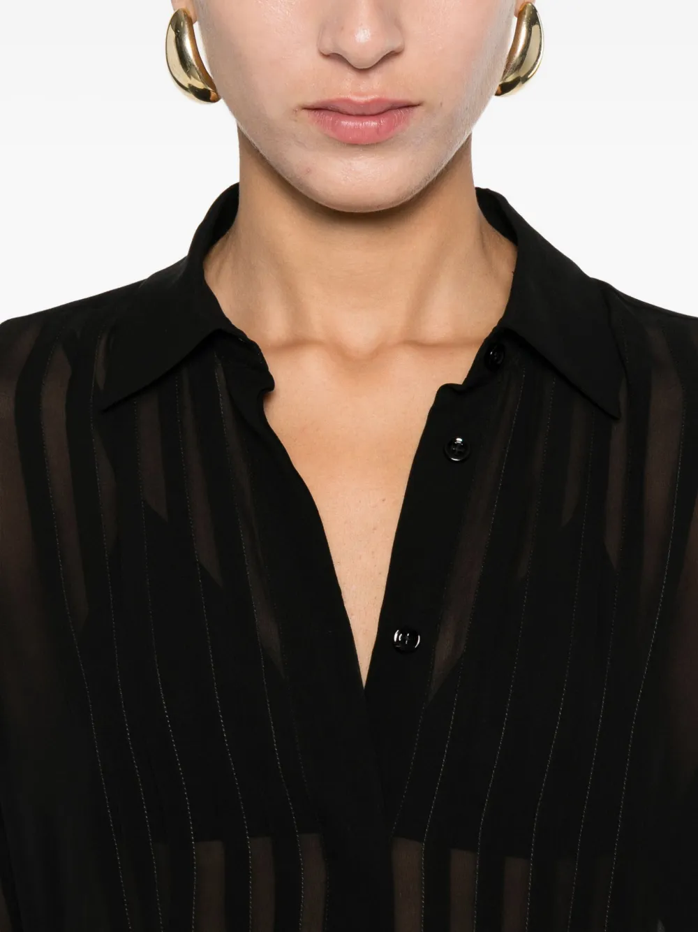 Tagliatore Geplooide Blouse Zwart