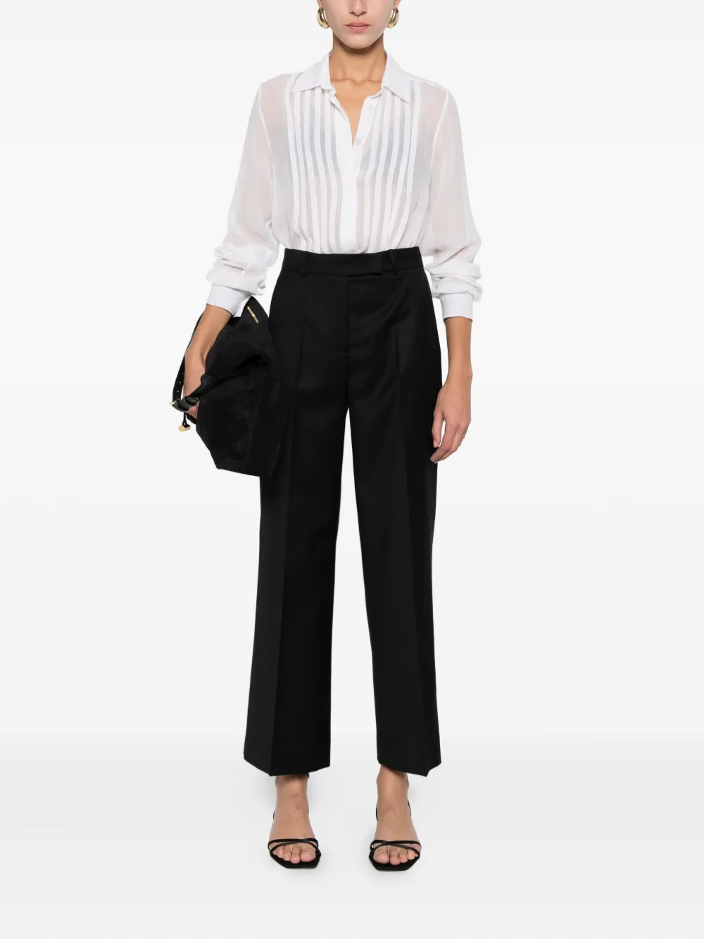Tagliatore pleated-detail shirt - Wit