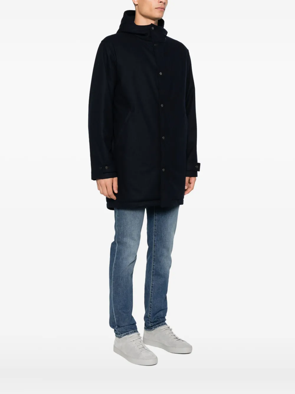 Kiton Jas met capuchon Blauw