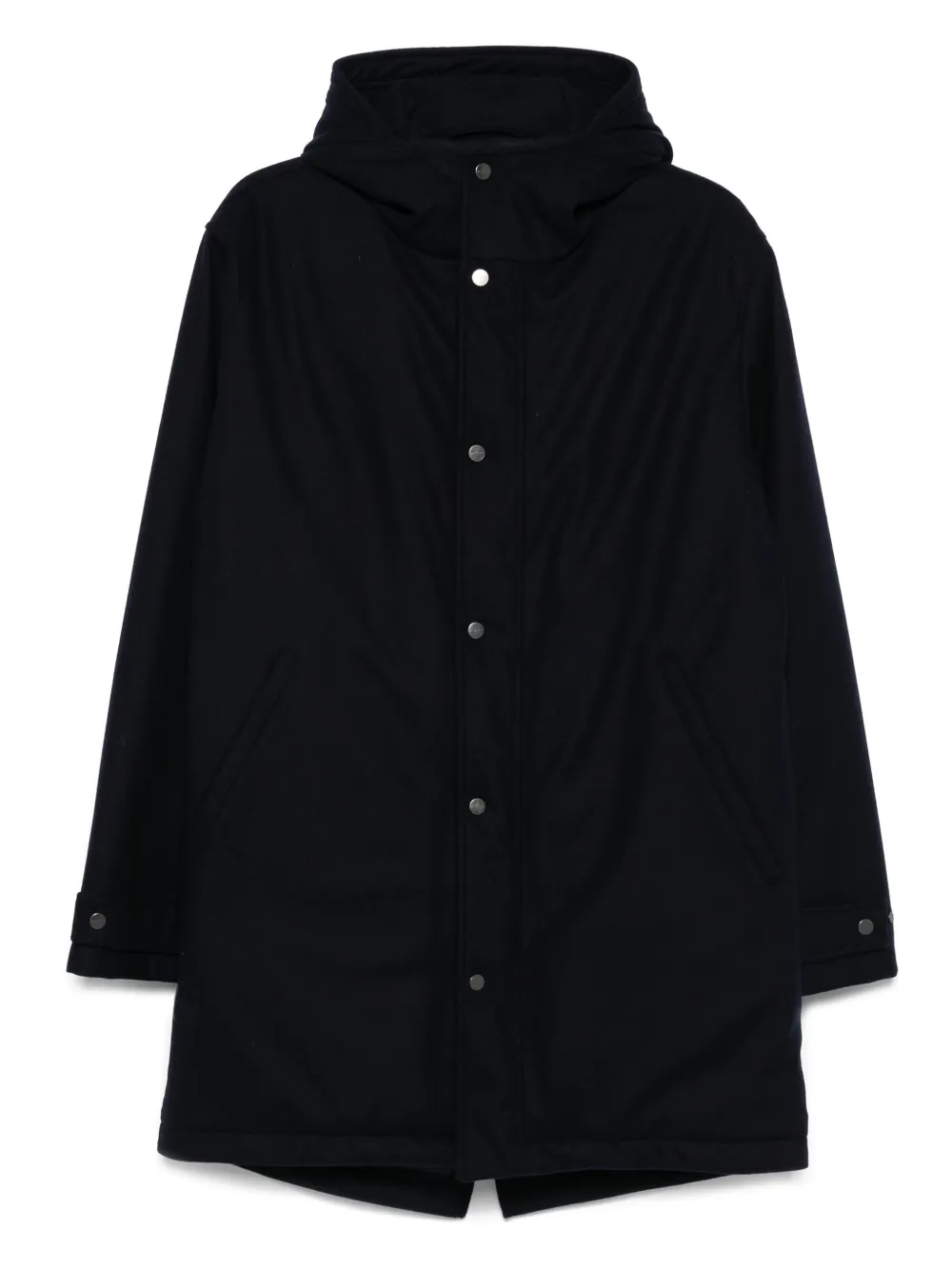 hooded button coat
