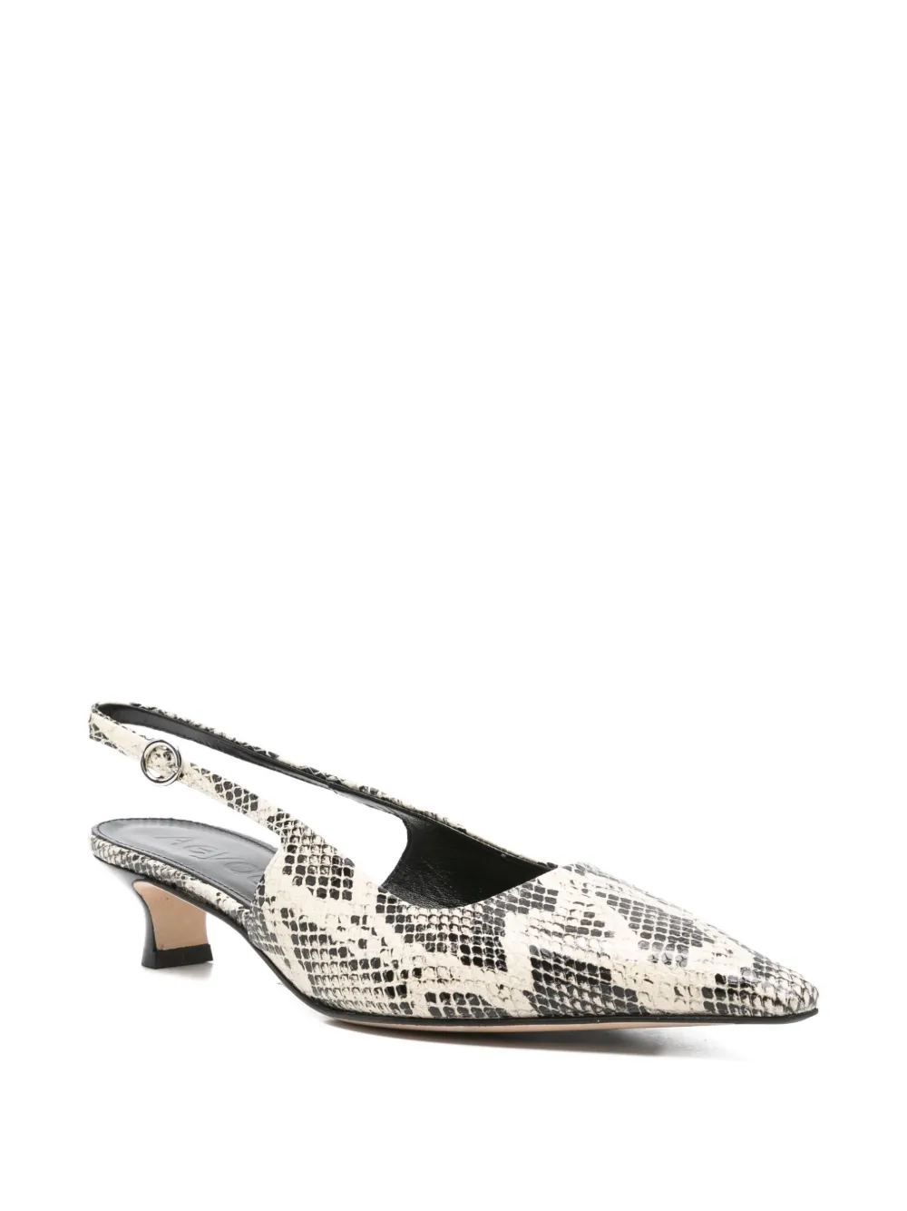 Aeyde 40mm snakeskin slingback pumps Neutrals