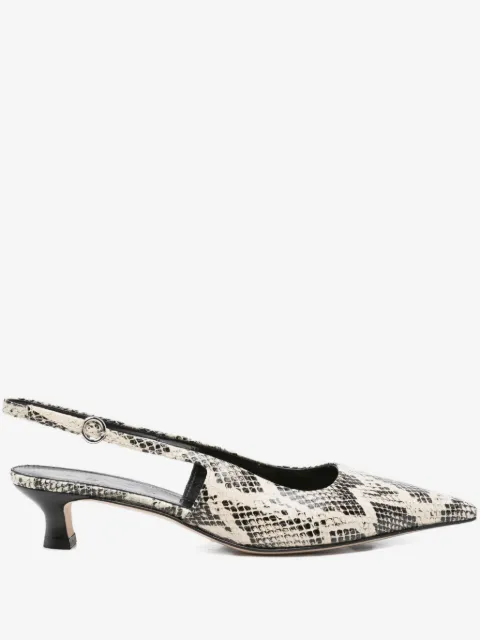Aeyde 40mm snakeskin slingback pumps
