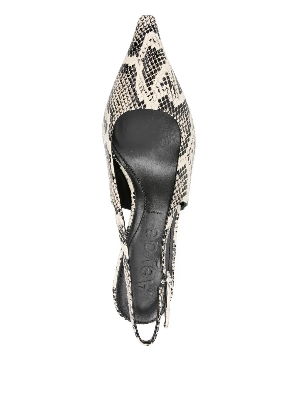 Aeyde 40mm snakeskin slingback pumps Neutrals