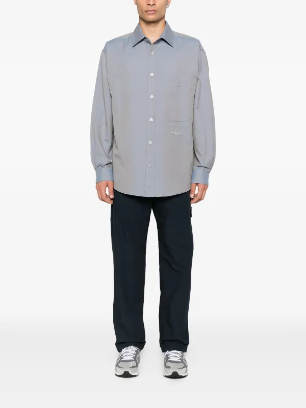 Stone Island 1100003 パッチポケット シャツ | ブルー
