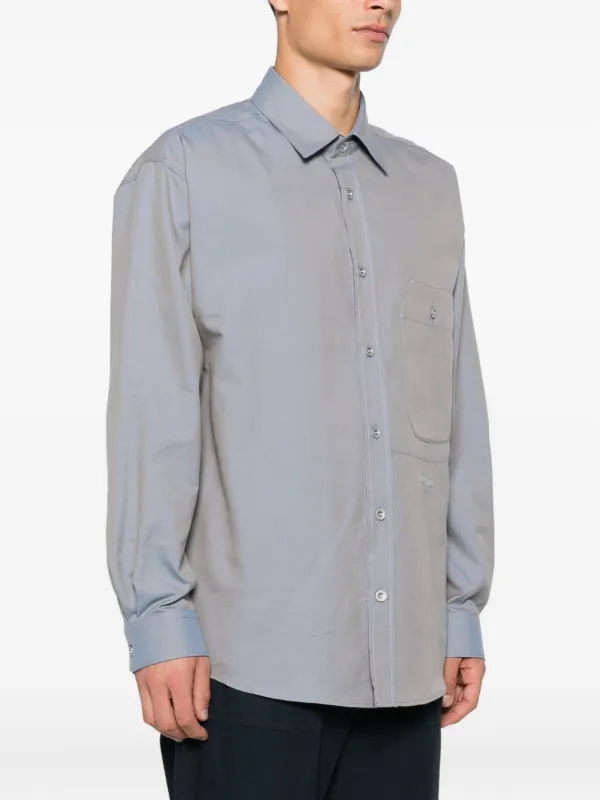 STONE  コットン シャツジャケット Stone Island 1100003 パッチポケット シャツ | ブルー