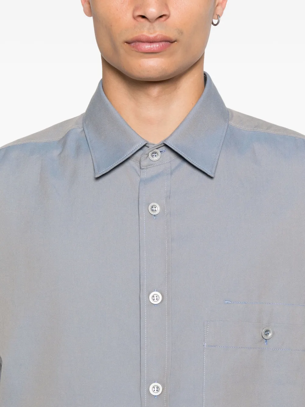 Stone Island 1100003 patch-pocket button-down shirt Blauw