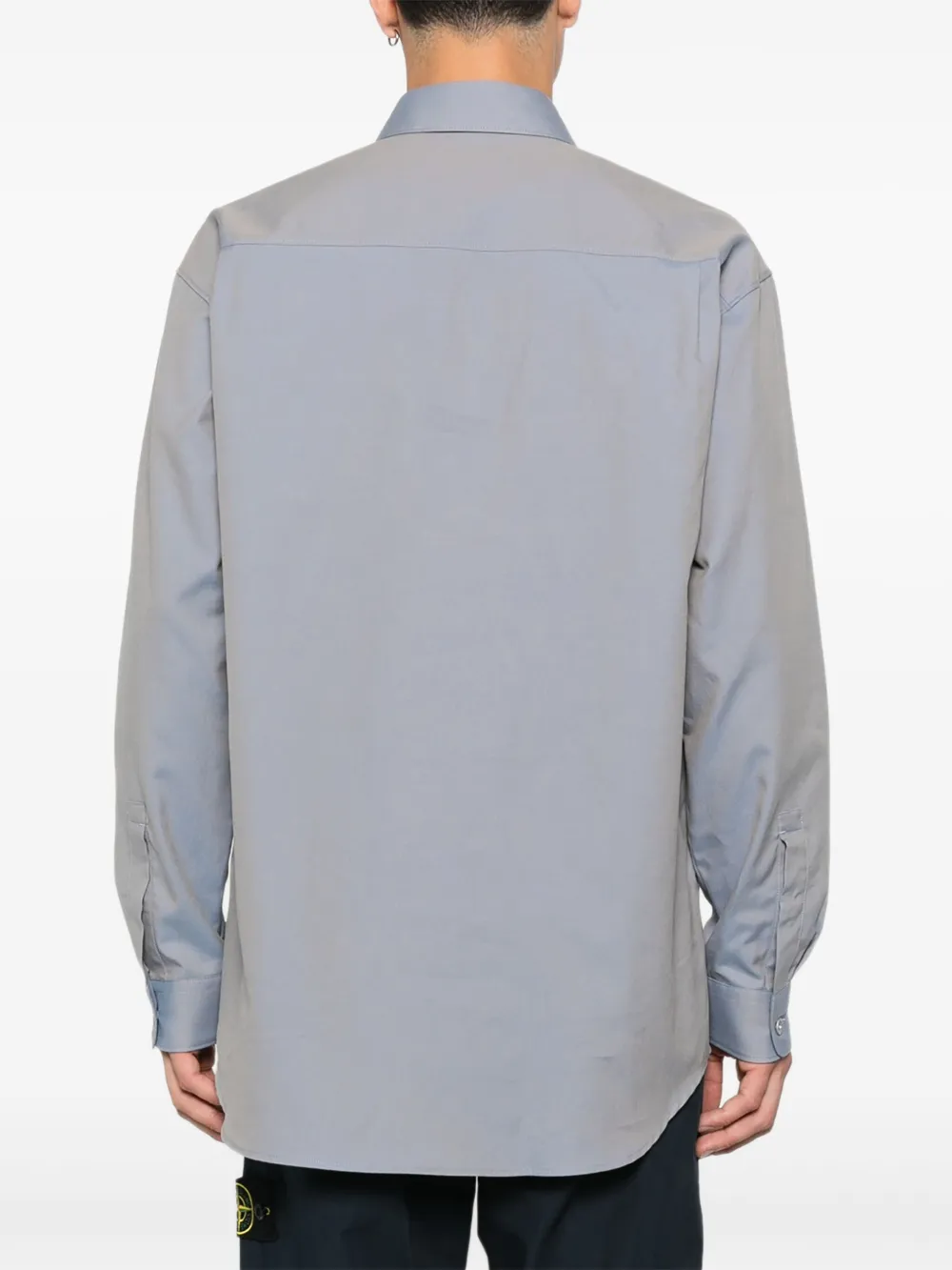 Stone Island 1100003 patch-pocket button-down shirt Blauw