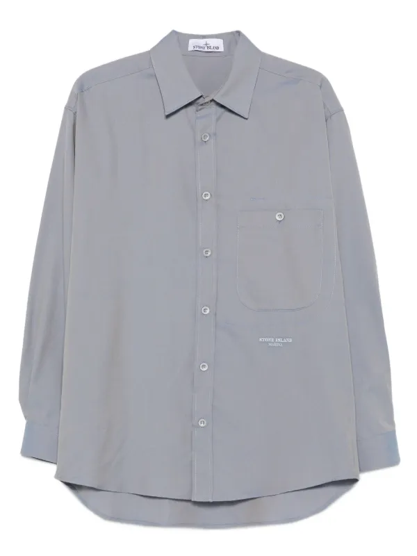 Stone Island 1100003 パッチポケット シャツ | ブルー | FARFETCH JP