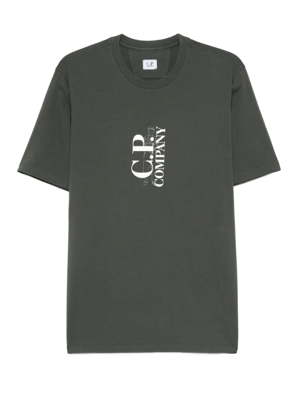 C.P. Company Katoenen T-shirt met logoprint Groen