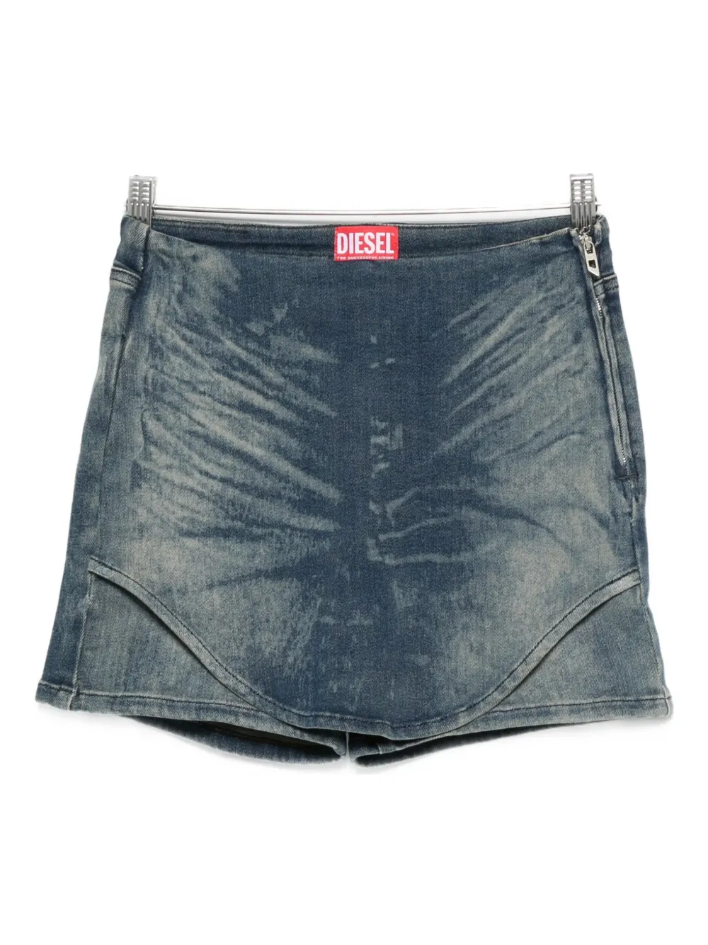 Diesel Denim Shorts With Belt Loops In Blue