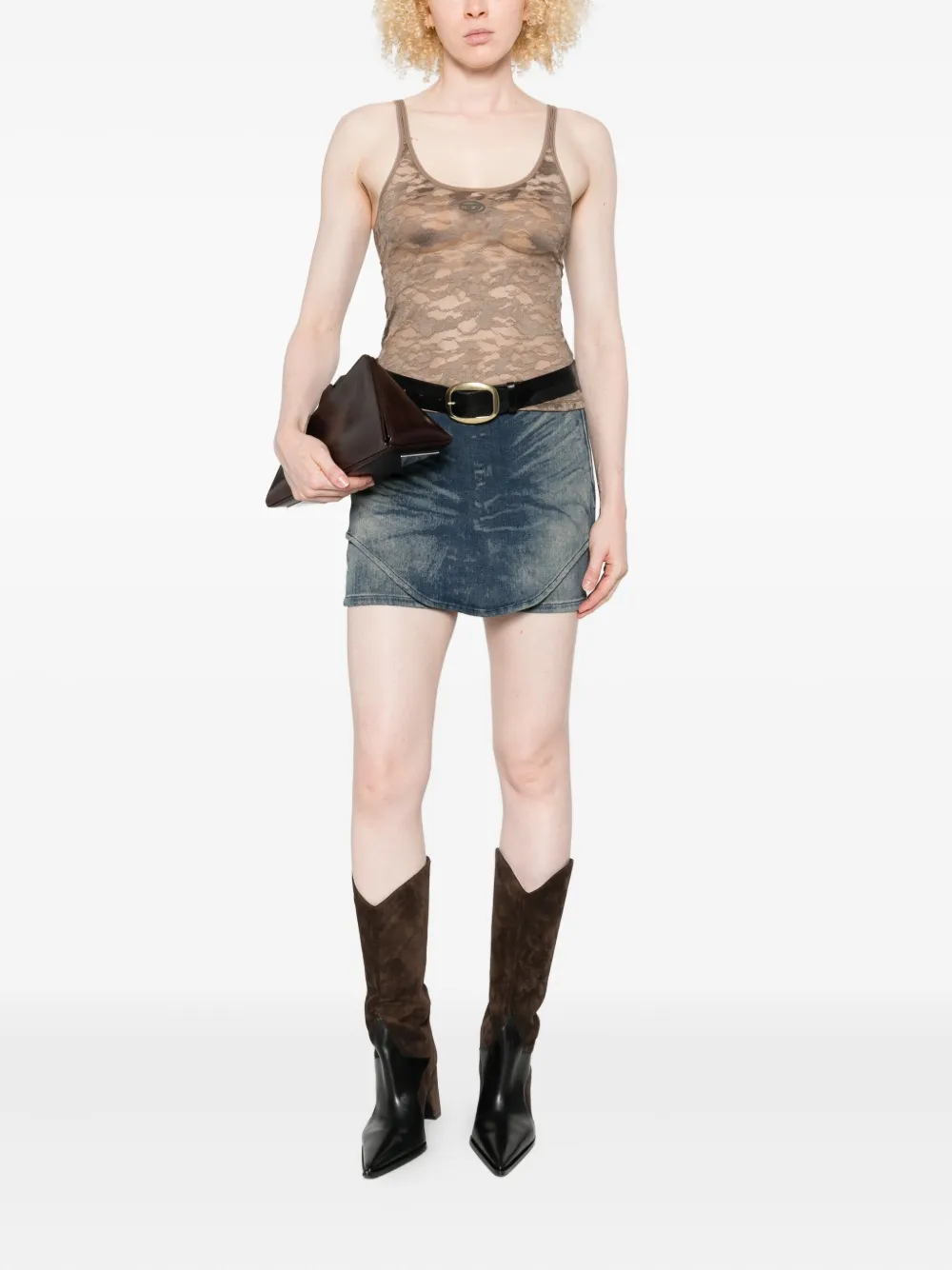 Diesel Denim shorts Blauw