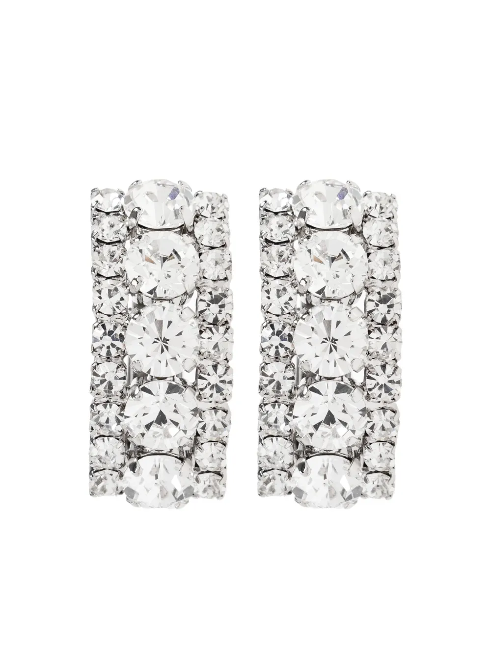 crystal-embellished rectangular earrings