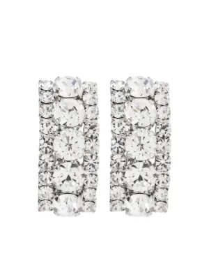 Alessandra Rich ハート クリスタル パール ピアス Alessandra Rich ハート クリスタル ピアス | シルバートーン