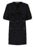 Alessandra Rich bow-embellished tweed dress - Black