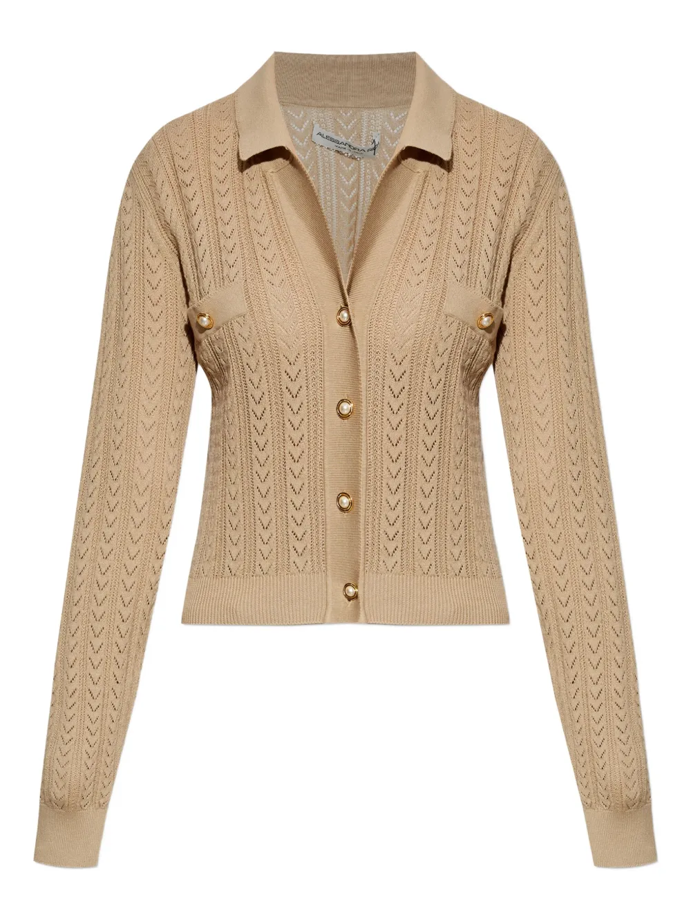 Alessandra Rich cable-knit button cardigan Beige