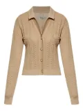 Alessandra Rich cable-knit button cardigan - Neutrals