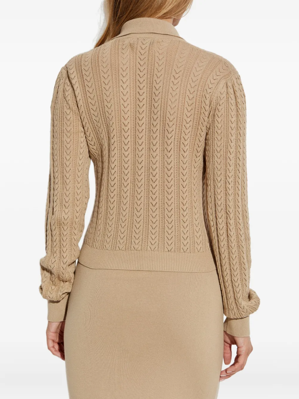 Alessandra Rich cable-knit button cardigan Beige