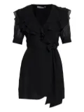 Alessandra Rich frill-detail wrap dress - Black