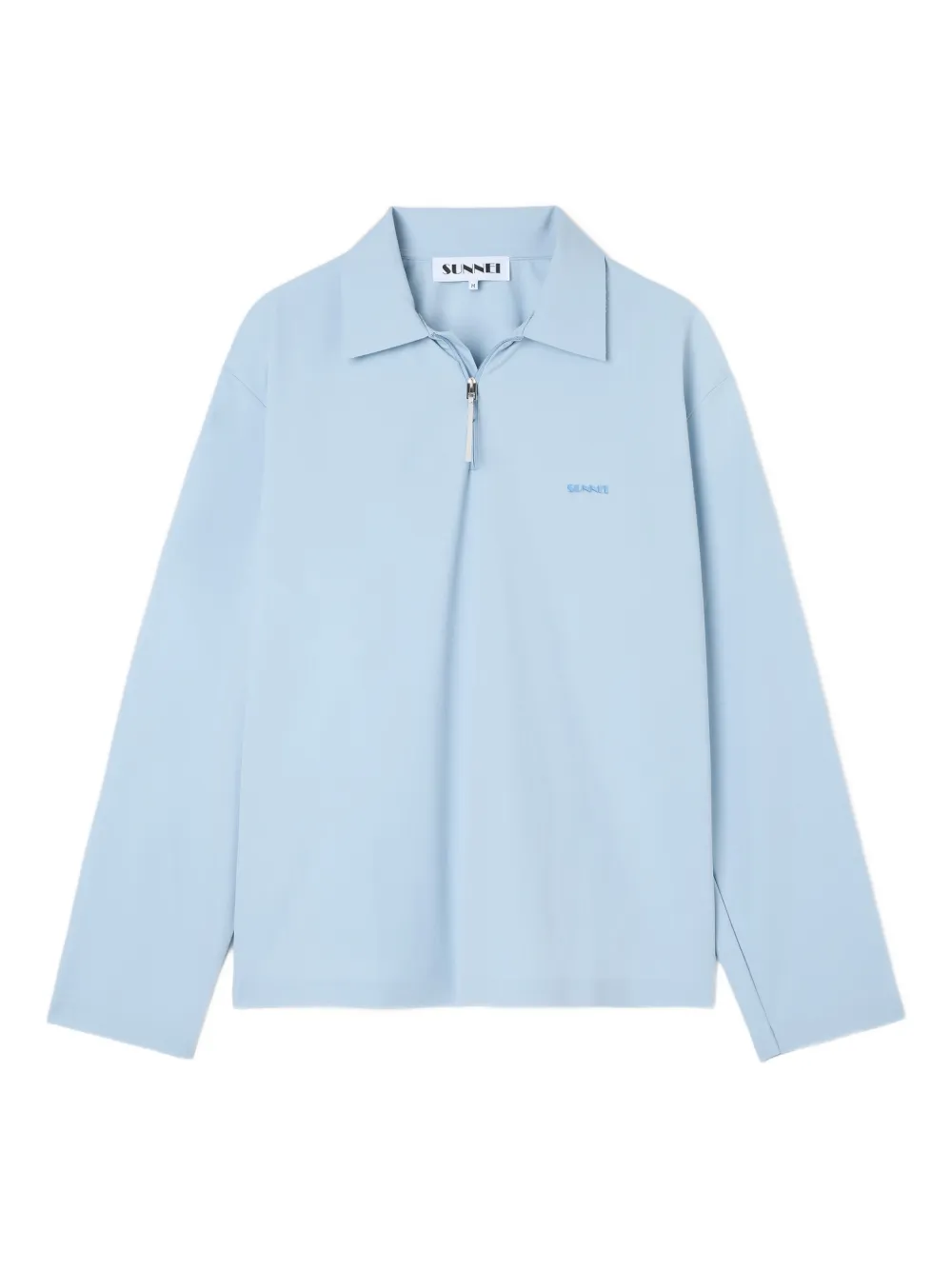 Sunnei zip long-sleeve polo shirt - Blu