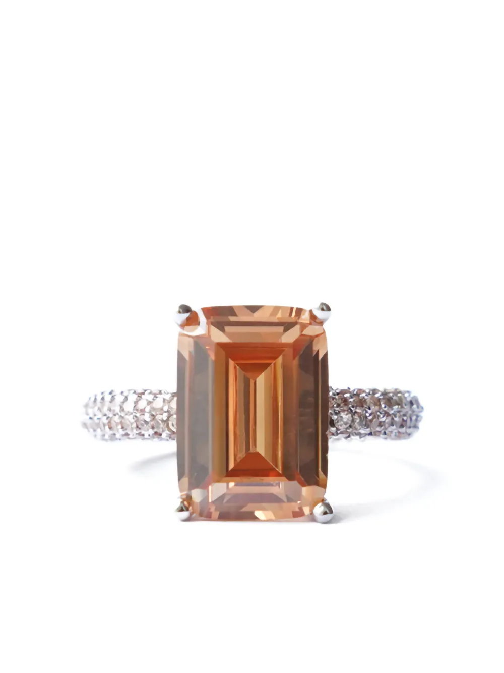 Izabel Display emerald-cut pavé-setting ring | Neutrals | Image 1