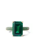 Izabel Display Mega emerald-cut pave ring - Green